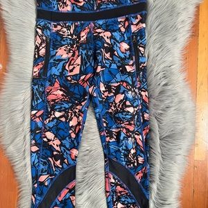 Lululemon inspire tight II mesh paint storm harbor blue multi black sz 6